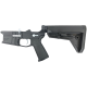 AR-15 Completed Two-Tone Billet Lower Receiver with Collapsible Slim Mil Spec Stock - Black and Tungsten Gray