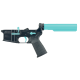 AR-15 Completed Two-Tone Lower Receiver with 6 Position Buffer Tube & Lower Parts Installed - Black and Robins Egg Blue