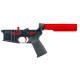 AR-15 Completed Two-Tone Lower Receiver with 6 Position Buffer Tube & Lower Parts Installed - Black and Red