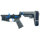 AR-15 Completed Two-Tone Lower Receiver with Adjustable SB Tactical Brace Assembly & Lower Parts Installed - Black and Flame Blue