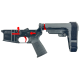 AR-15 Completed Two-Tone Lower Receiver with Adjustable SB Tactical Brace Assembly & Lower Parts Installed - Black and Red