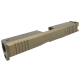 Custom G19 Stripped Slide w/ Serrations For Glock 19 Style Pistol - Cerakote Burnt Bronze