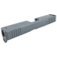 Custom G19 Stripped Slide w/ Serrations For Glock 19 Style Pistol - Cerakote Sniper Grey 
