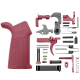 AR-15 Mil Spec Standard Lower Parts Kit w/ USA FLAG Engraved Pistol Grip - Cranberry Frost