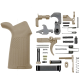 AR-15 Mil Spec Standard Lower Parts Kit w/ USA FLAG Engraved Pistol Grip - Magpul FDE