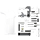 AR-15 Mil Spec Standard Lower Parts Kit w/ USA FLAG Engraved Pistol Grip - Storm Trooper White