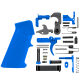 AR-15 Mil Spec Standard Lower Parts Kit w/ Standard Grip & Trigger Guard - Cerakote Flame Blue