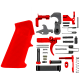 AR-15 Mil Spec Standard Lower Parts Kit w/ Standard Grip & Trigger Guard - Cerakote Red